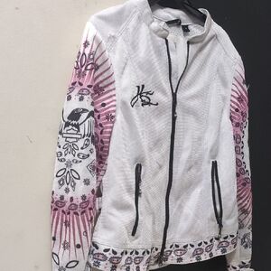 Stylish Women's White and Pink Jacket